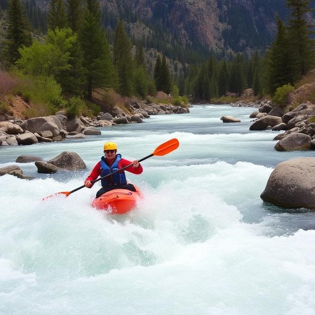 class v white water kayakign  extreme rapids Shoshone River