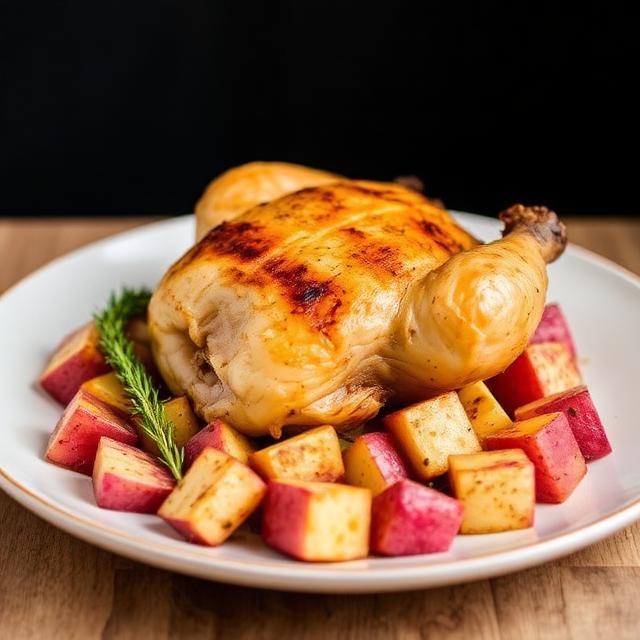 Red Potatoes with Roasted Chicken