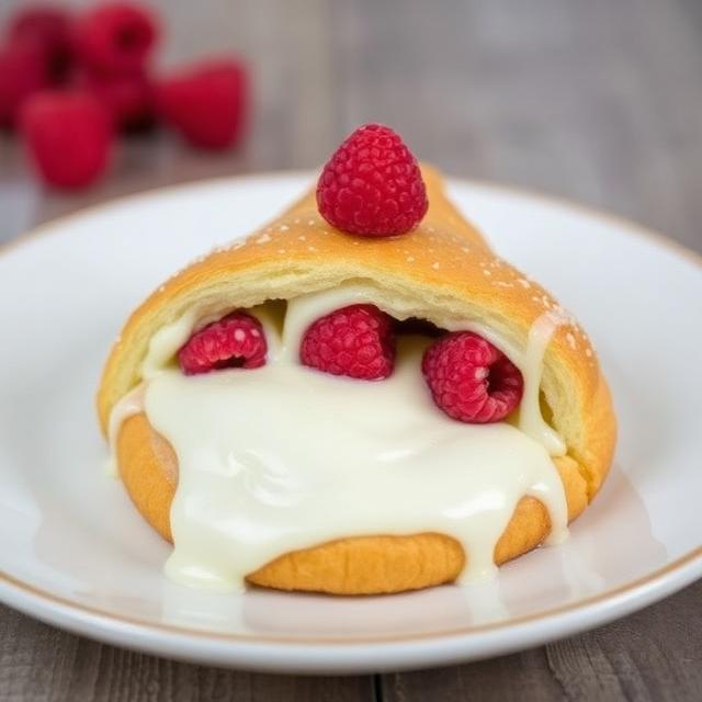 Raspberry White Chocolate Croissant