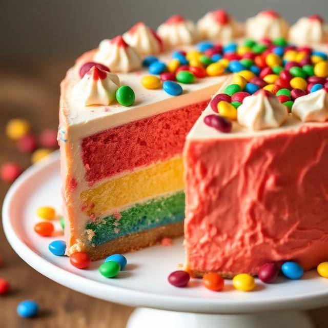 Skittles Rainbow Cheesecake