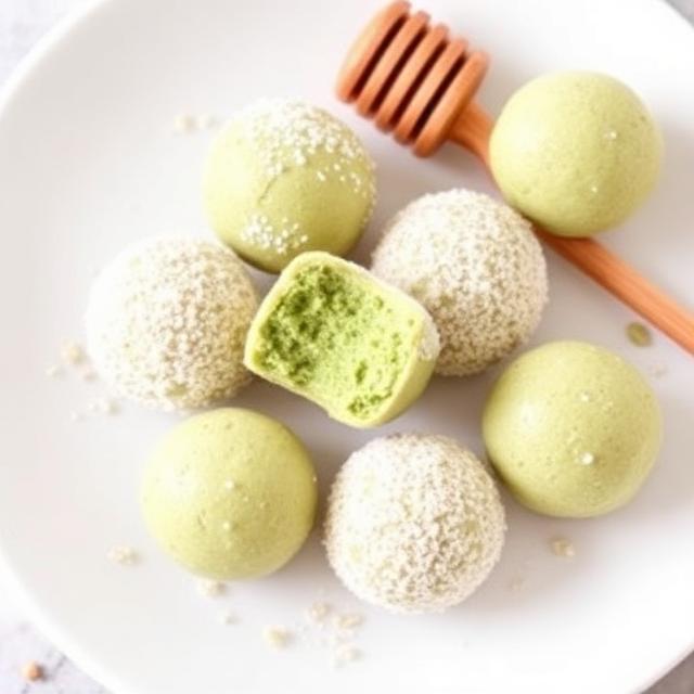 Matcha Honey Yogurt Balls