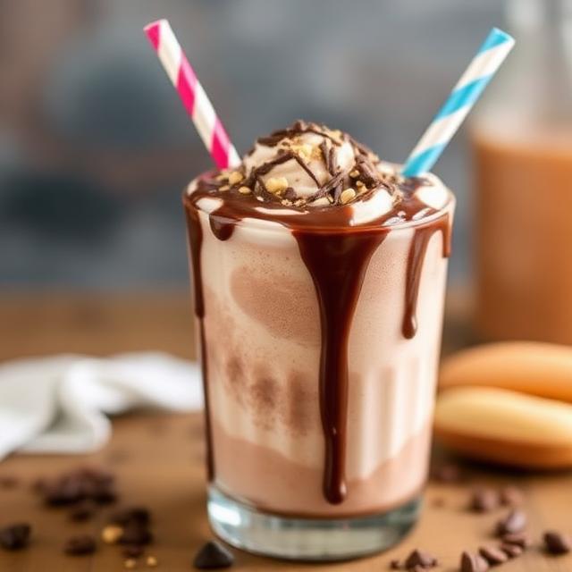 Chocolate Peanut Butter Cheesecake Milkshake