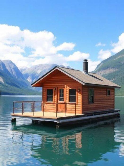 Lake Minnewanka Floating Cabin