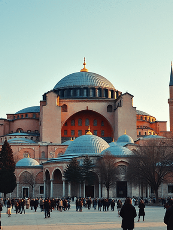 Close-up view of the Hagia Sophia in Istanbul
