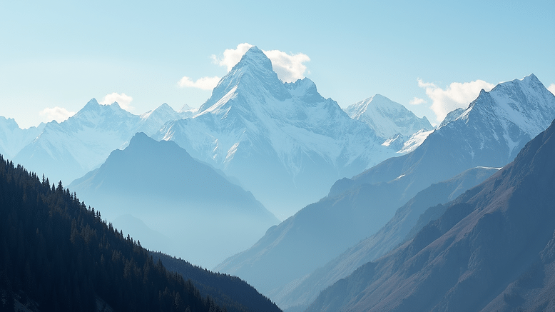 High angle view of the majestic Himalayas in the Everest Region