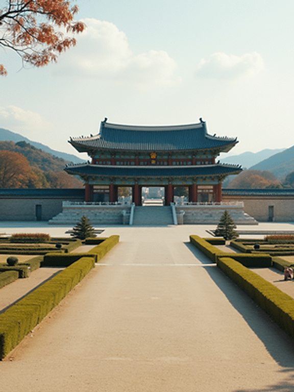 High angle view of Gyeongbokgung Palace in Seoul