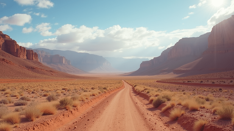 Wide angle view of the vast Atacama Desert landscape