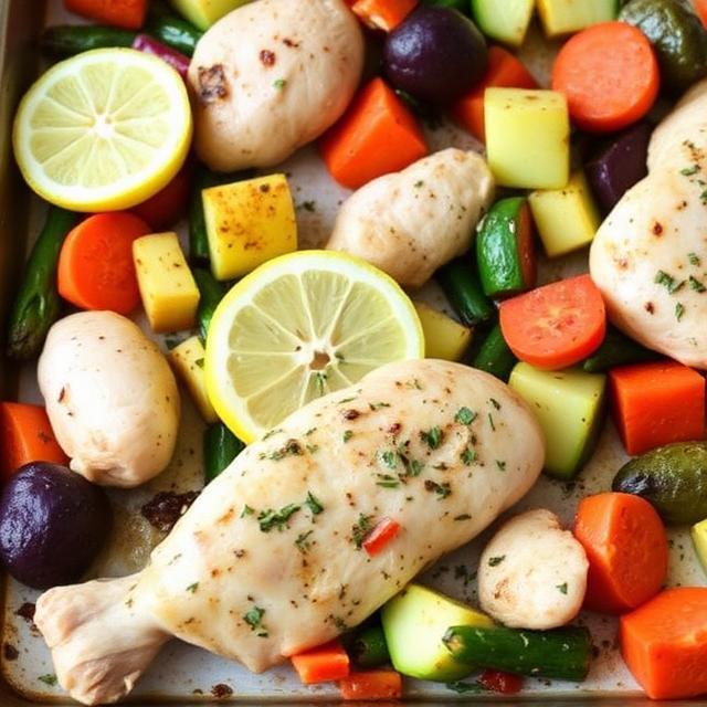 Sheet Pan Lemon Garlic Chicken and Vegetables