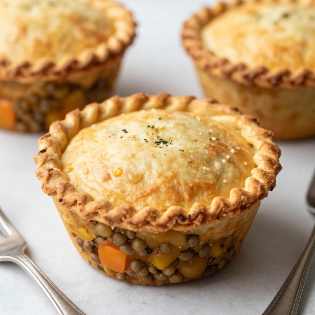 Lentil & Vegetable Rustic Pies