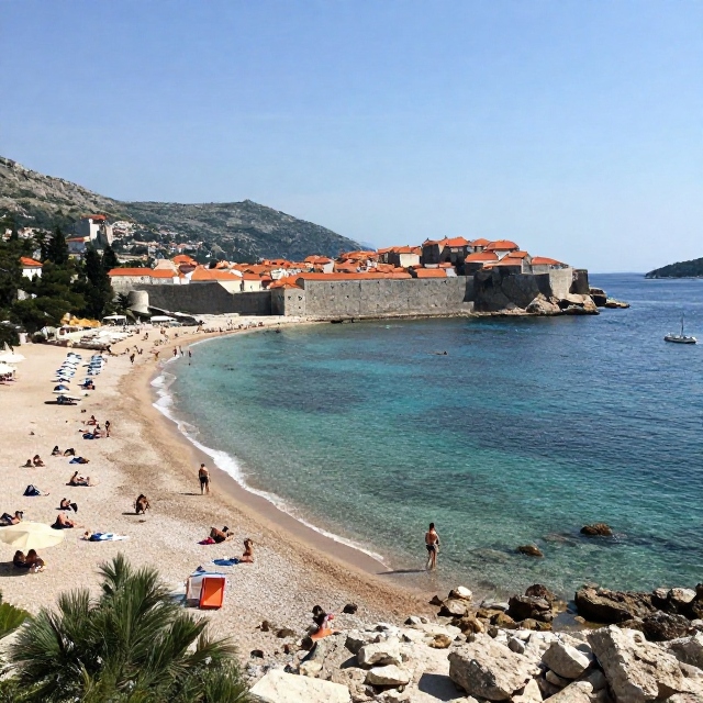 Banje Beach, Dubrovnik, Croatia