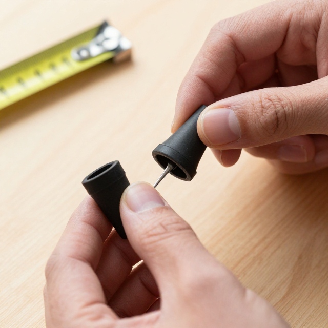Attach Rubber Tips or Trekking Pole Tips