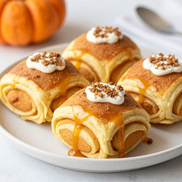 Pumpkin Spice Pancake Rolls