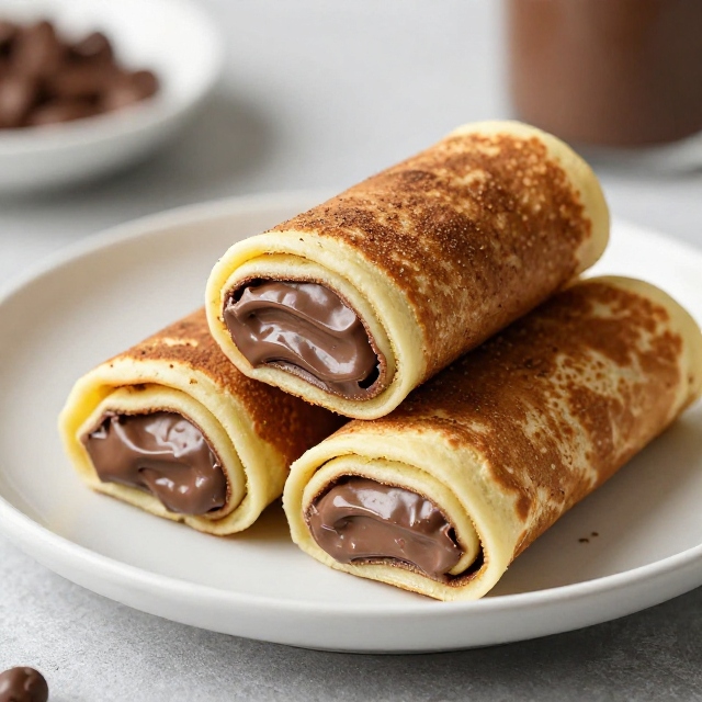 Chocolate Cottage Cheese Pancake  Rolls