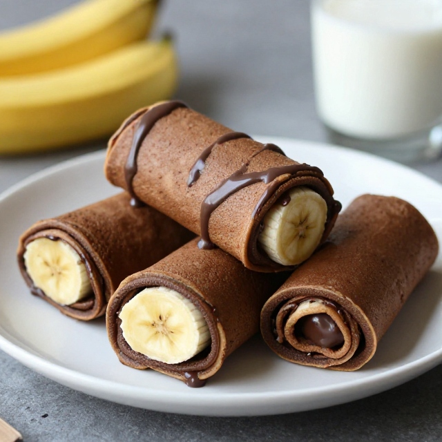 Chocolate Banana Pancake Rolls